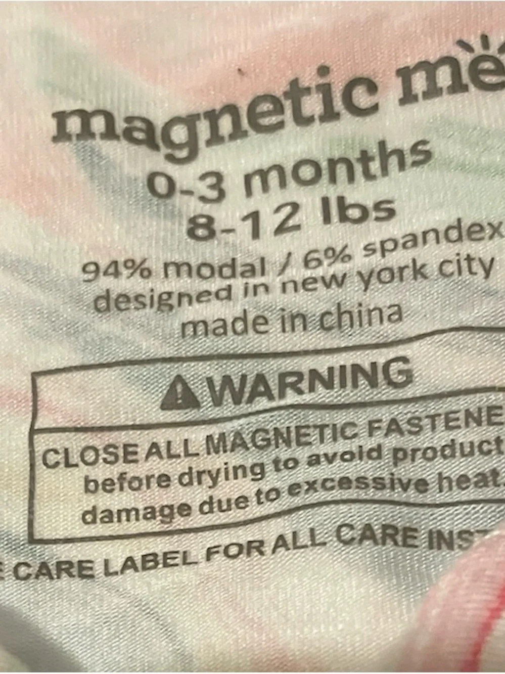 Magnetic Me Pastel Marble-Print Footie in Coral, Mint, Yellow & Blue VGUC
